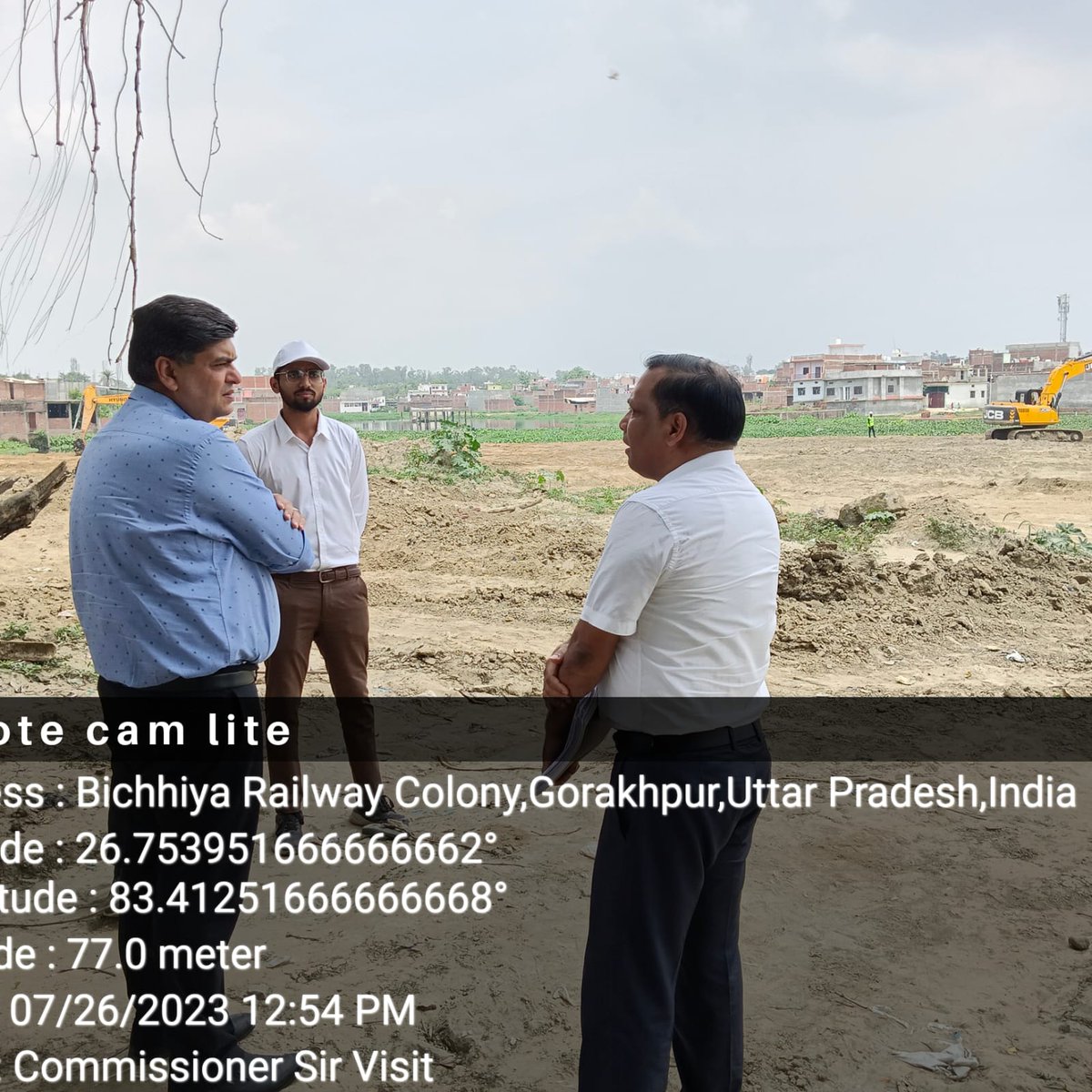 DivisionUpjn's tweet photo. Commissioner Sir, Gorakhpur visited Gordhaiya Nala Project 38 MLD STP site on Dt 26.07.2023 https://t.co/vCiHIp2bQV