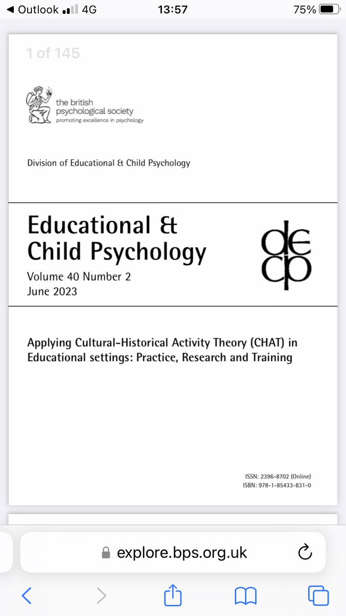 Delighted to announce the special ECP issue edited by Tracey Colville <a href="/TraceyColville5/">Tracey Colville</a> and I is now live!! Thanks to Prof Anne Edwards for support on this and all our contributors. explore.bps.org.uk/content/bpsecp…