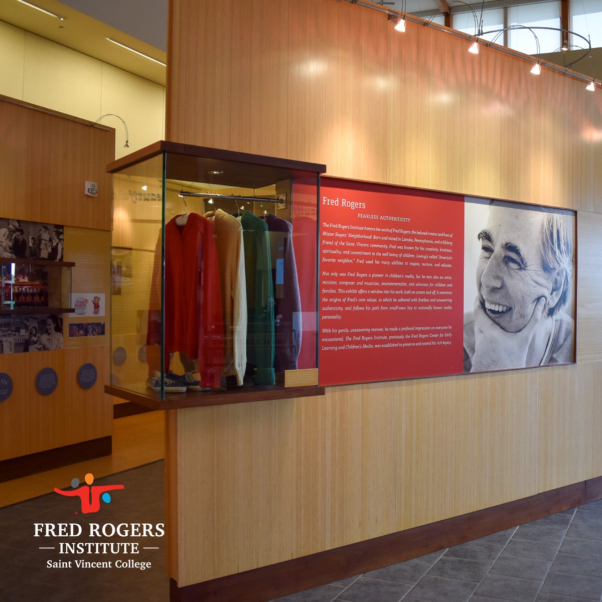 Our exhibit is open to visitors Monday - Friday, 8:30am-4:30pm. If you’re local or find yourself in Western Pennsylvania, we hope you’ll stop by to see artifacts from Mister Rogers’ Neighborhood and stories from Fred’s life. fredrogersinstitute.org/exhibit