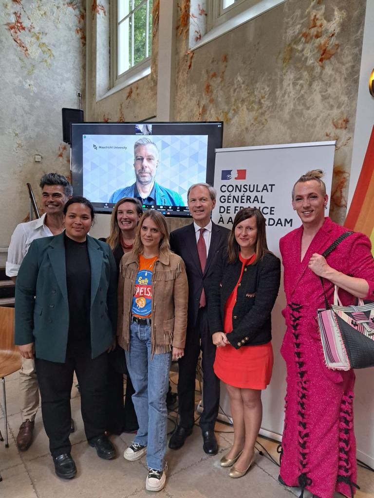 CGFAmsterdam's tweet photo. 🌈 Wonderful #conference on Inclusion &amp; Visibility of #LGBTQIA with Ambassador of France @f_alabrune and hosted by CG @mariephilippe15 - amazing speakers shared their experiences on #rolemodels #careers &amp; fight against discriminations
Many thanks to all and happy #pride2023! https://t.co/hX7gOBGHue