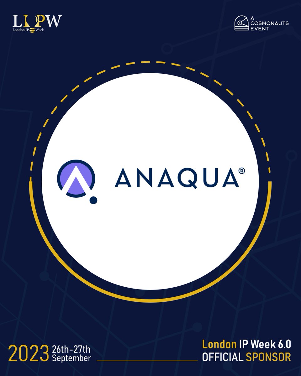 Have you heard👂? Anaqua will be joining us at the London IP Week! Meet Anaqua at London IP Week & grab your tickets here! ➡️ londonipweek.com/event-details/… Don't miss this opportunity at London IP Week this September! #LIPW
