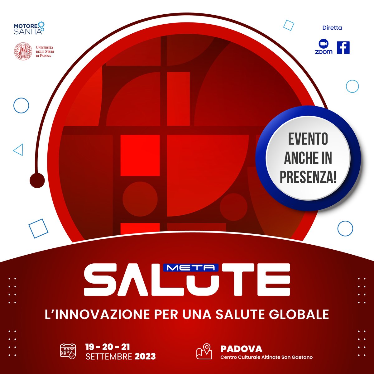 MOTORESANITA's tweet photo. L'innovazione è in arrivo: Meta Salute è qui. Il 19-20-21 settembre a Padova. 

Info su https://t.co/7TltBOmvwk e su https://t.co/02JWxpoxWK

#MetaSalute #medicine #health #sanità https://t.co/1U2XkOLOQj