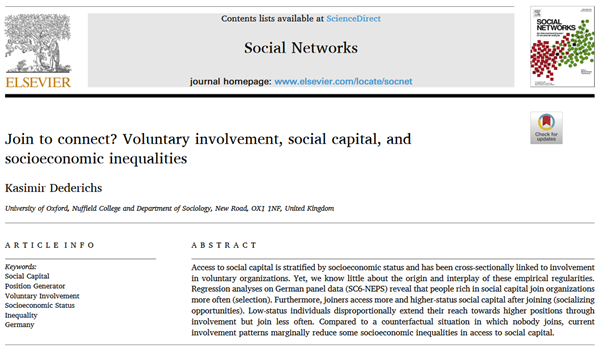 Kasimir Dederichs (@kasimir_d) on Twitter photo 🚨New paper out in Social Networks 🚨
I study the nexus between #socialcapital (measured with the position generator), voluntary involvement, and socioeconomic inequalities. (1/6) <a href="/SociologyOxford/">Sociology at Oxford</a> <a href="/NuffieldCollege/">Nuffield College</a> doi.org/10.1016/j.socn… 🚨New paper out in Social Networks 🚨
I study the nexus between #socialcapital (measured with the position generator), voluntary involvement, and socioeconomic inequalities. (1/6) <a href="/SociologyOxford/">Sociology at Oxford</a> <a href="/NuffieldCollege/">Nuffield College</a> doi.org/10.1016/j.socn…