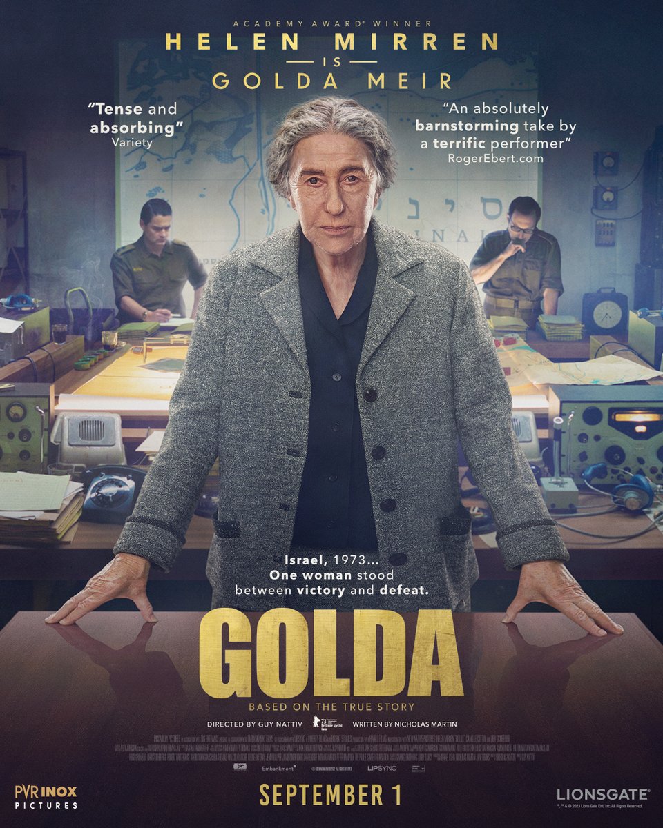 Witness the strength and determination of Golda Meir, in Fathom First: Golda.

Set against the backdrop of the tense 19 days of the Yom Kippur War in 1973, this ticking-clock thriller is directed by Academy Award winner Guy Nattiv. 

Releasing on 1st September! https://t.co/cAygdYpabi