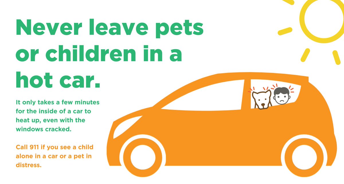 Hamilton County is heating up this week, so here's a reminder to NEVER leave kids, pets, or anyone else in a hot car. It doesn't matter if the car is in the shade or if the windows are cracked; on hot, humid days like today, car temperatures can become deadly within minutes.