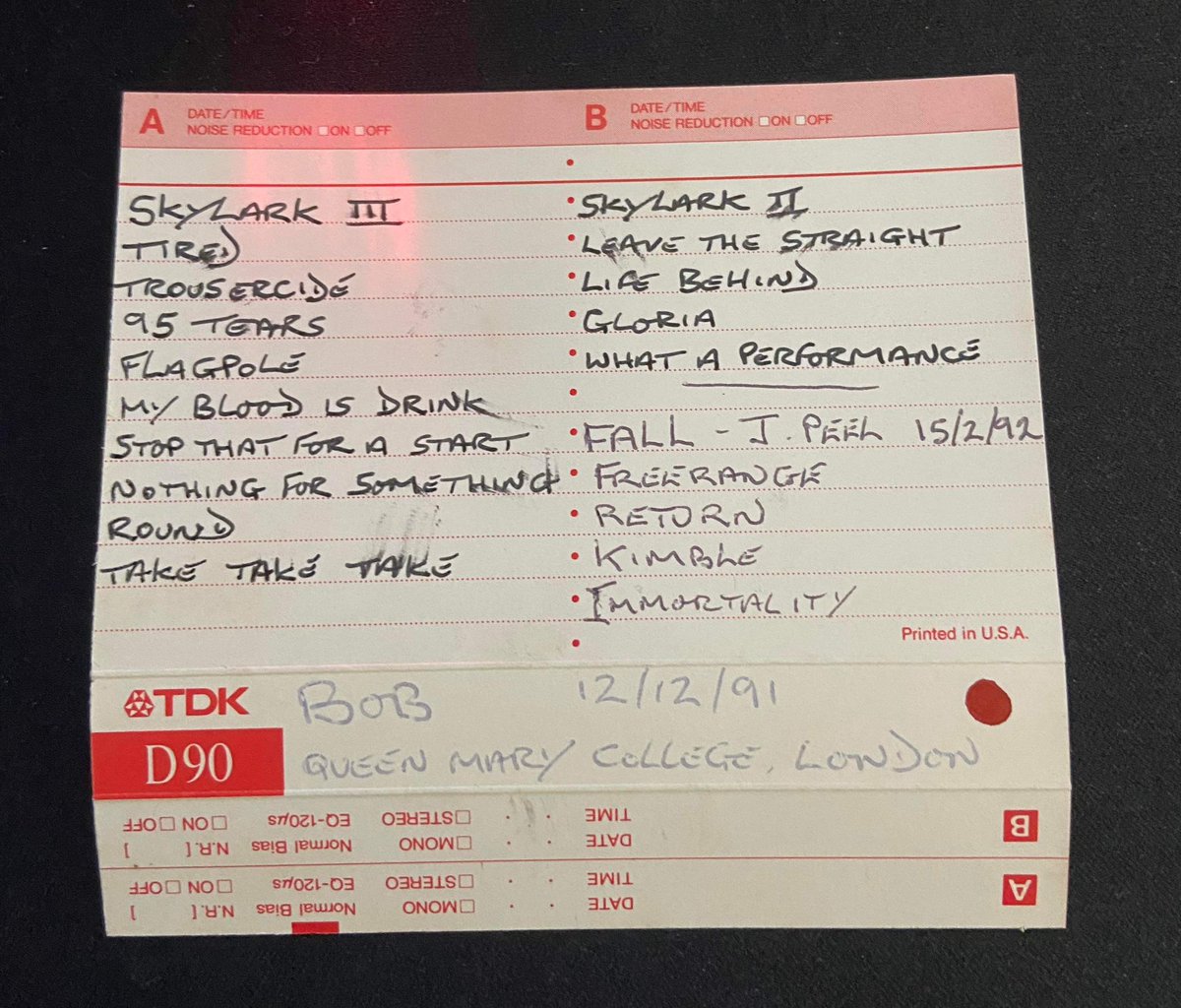 Sent in by mate Steve Forsythe all transferred to digital files now #Leeds #Rotherham #QueenMaryCollege #BullandGate Christmas gig , on way gig with Pulp from Piece Hall Halifax 1991