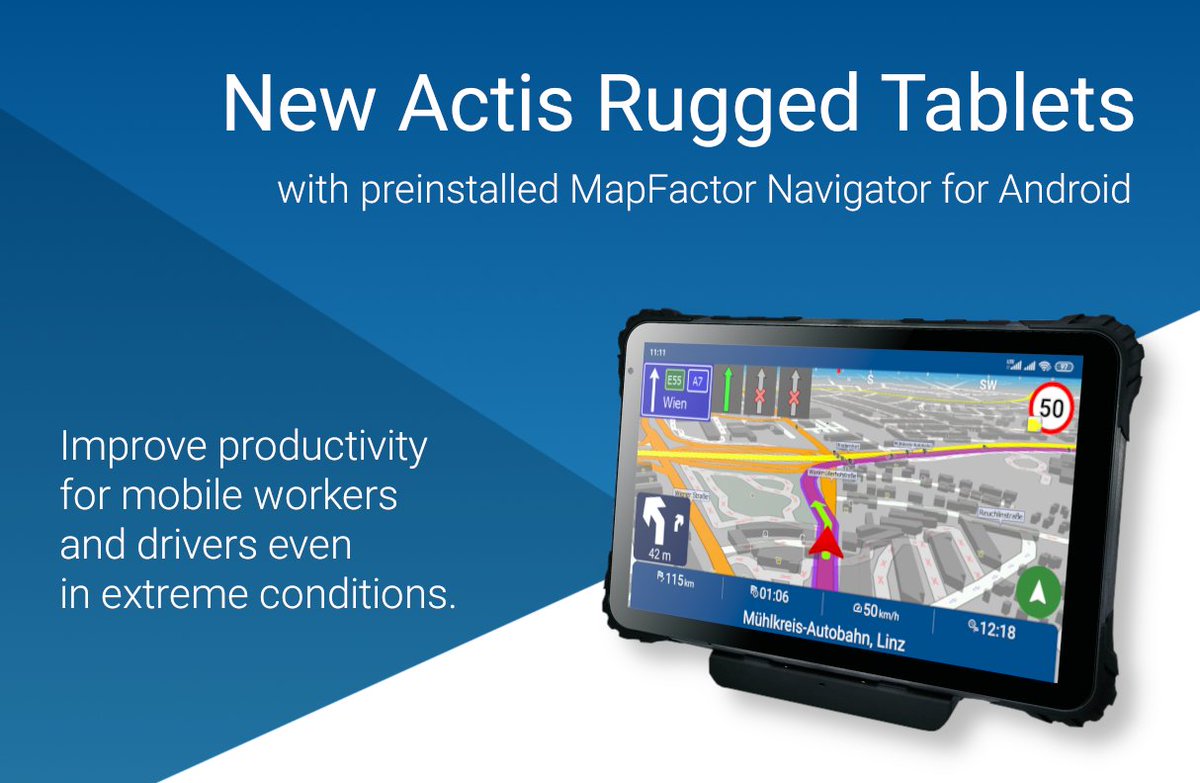 mapfactor's tweet image. New Actis Rugged navigation devices with preinstalled MapFactor Navigator with professional TomTom maps now available! Read more here: mapfactor.com/en/news/new-ac…

#gpsnavigation #gps #navigation #satnav #Android  #ruggedtablets #mapfactor #navigator #tomtom #maps #trucks  #drivers