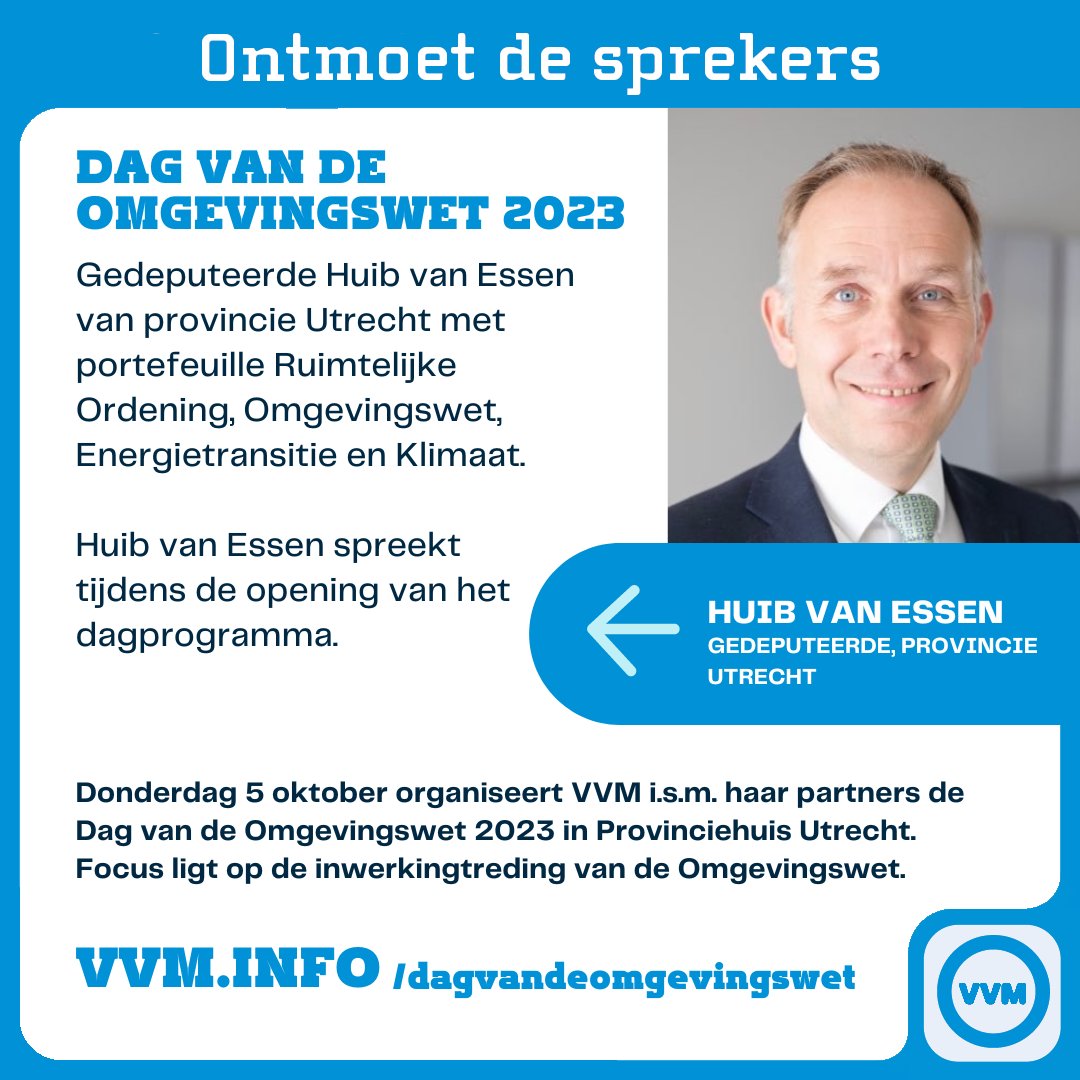 Op 5 oktober 2023 opent gedeputeerde <a href="/HuibvanEssen/">Huib van Essen</a> de 12e Dag vd #Omgevingswet in het provinciehuis Utrecht.