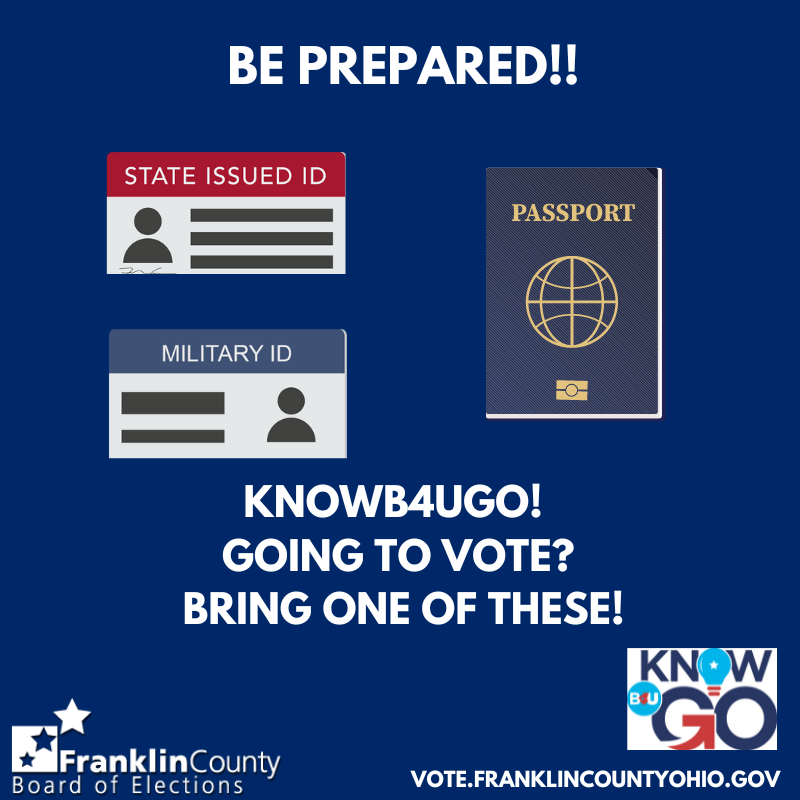 💡KNOW BEFORE YOU GO!!💡

Voting is easy as 1, 2, 3... just be sure to bring ID!! 👍👍

😀😀😎😎

#VOTE #KNOWB4UGO #FranklinCountyVotes #VoteReady