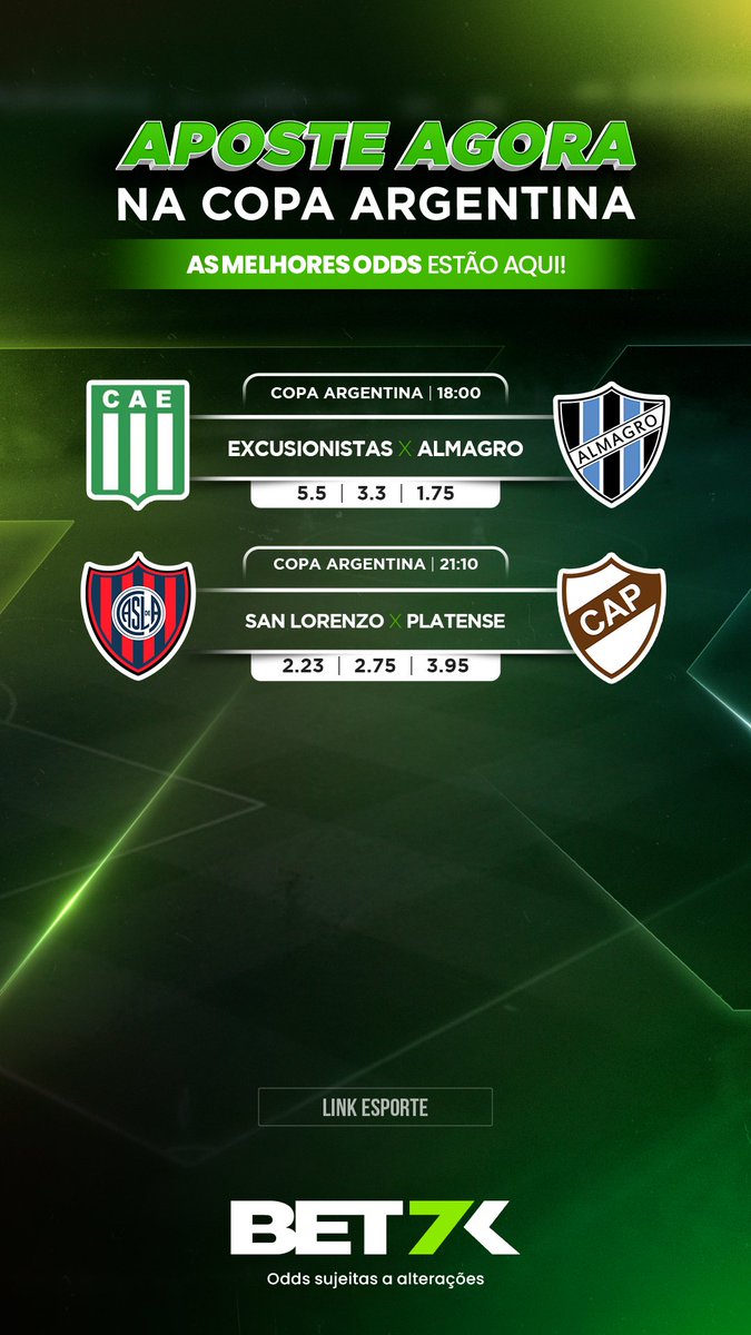 7kbetbrasil's tweet photo. Confira os jogos do dia e aposte agora na BET7K! ⬇️
https://t.co/RKf80tTuAz
#BET7K #futebol #aposte https://t.co/4UwqhxAgYn