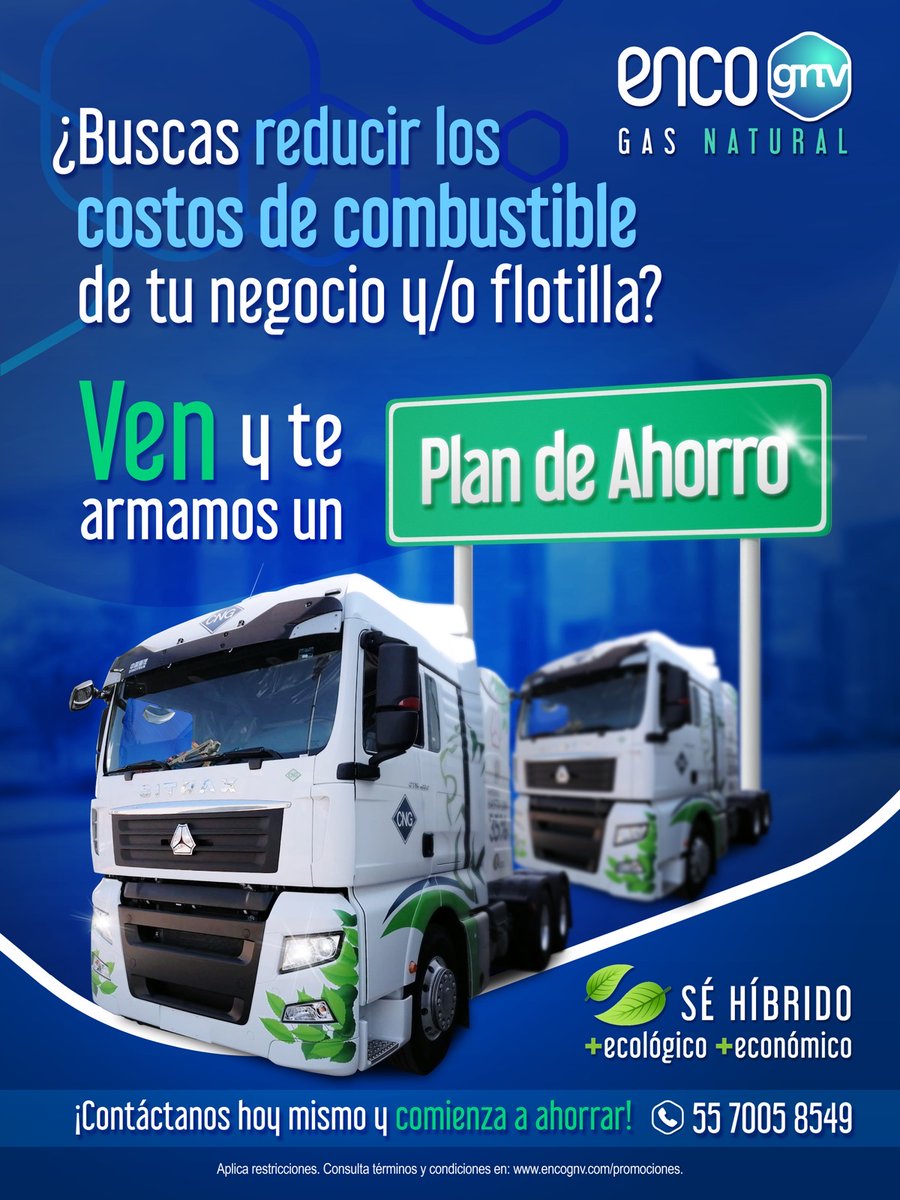 Reduce costos en #combustible para tu flotilla ... Pregunta por nuestro precio especial para empresas.  💚💹💰⛽️💚  #GasNaturalVehicular #ENCO #EmpresaVerde #responsabilidad #sehibrido