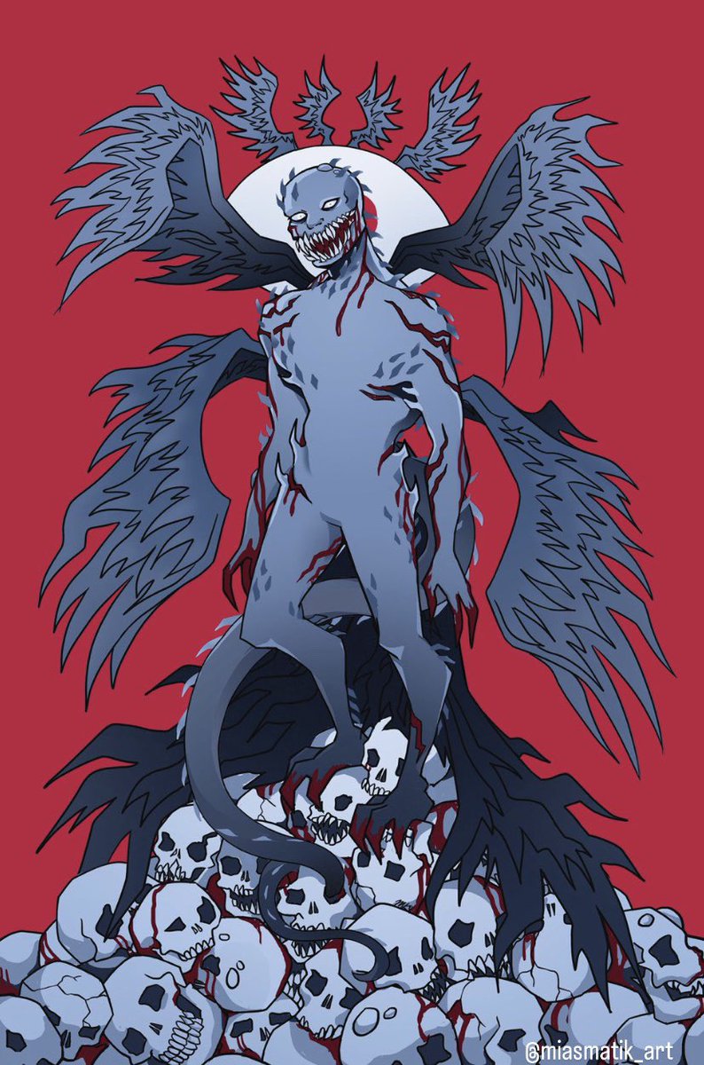 Thinking of <a href="/AJWhiteAuthor/">Andrew Joseph White 🏴🏳️‍⚧️</a> ’s writing today and this print I got to design for the Hell Followed With Us release 👁🙏👁