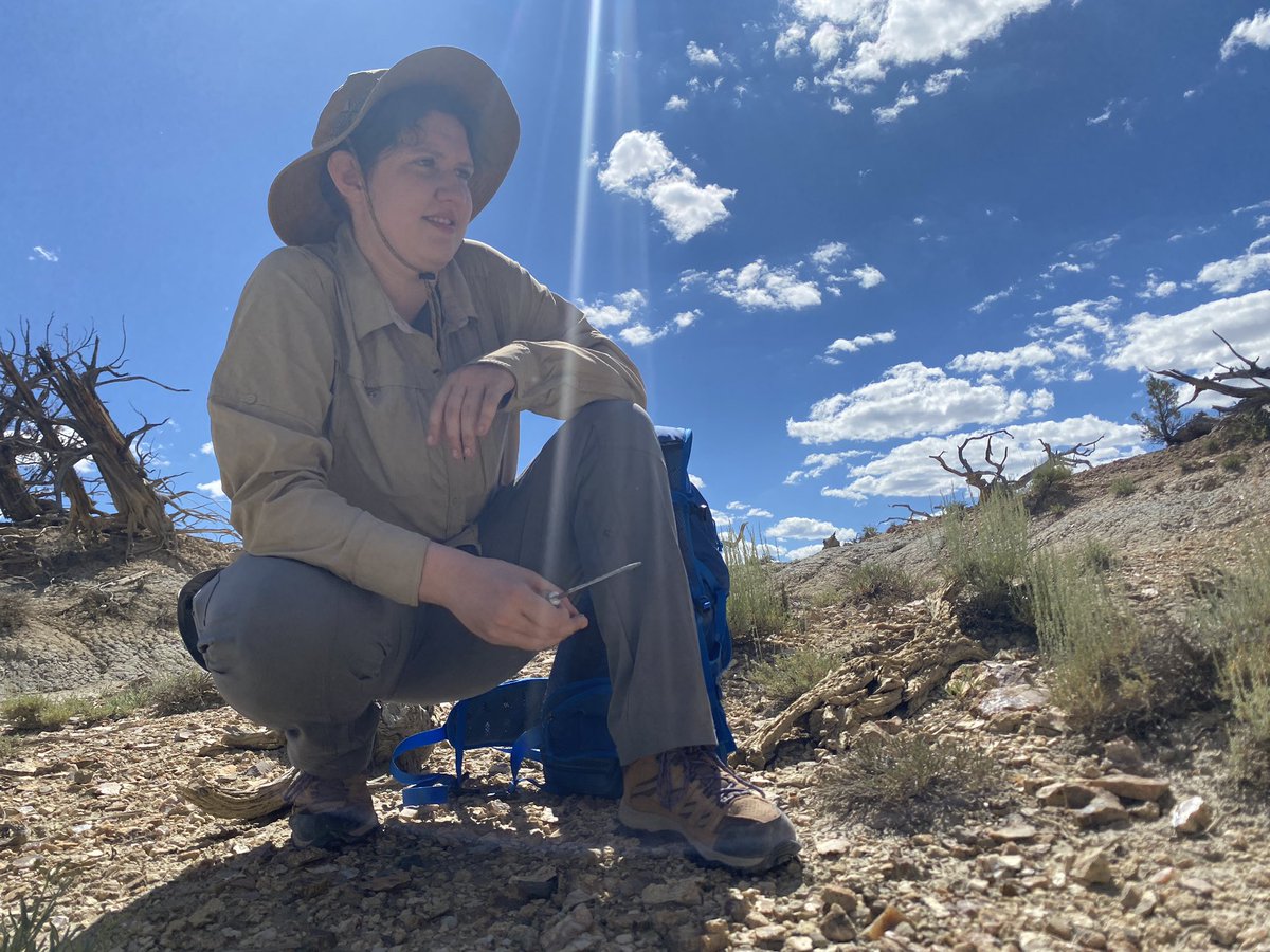 MattBorths's tweet photo. Celebrating #FossilFriday with the @DukeLemurCenter field crew in 36 million year old rocks in Southern Utah. Come for the artiodactyl ankle bones, stay for the rainbow rocks 🌈 https://t.co/4X5LPFYcYK