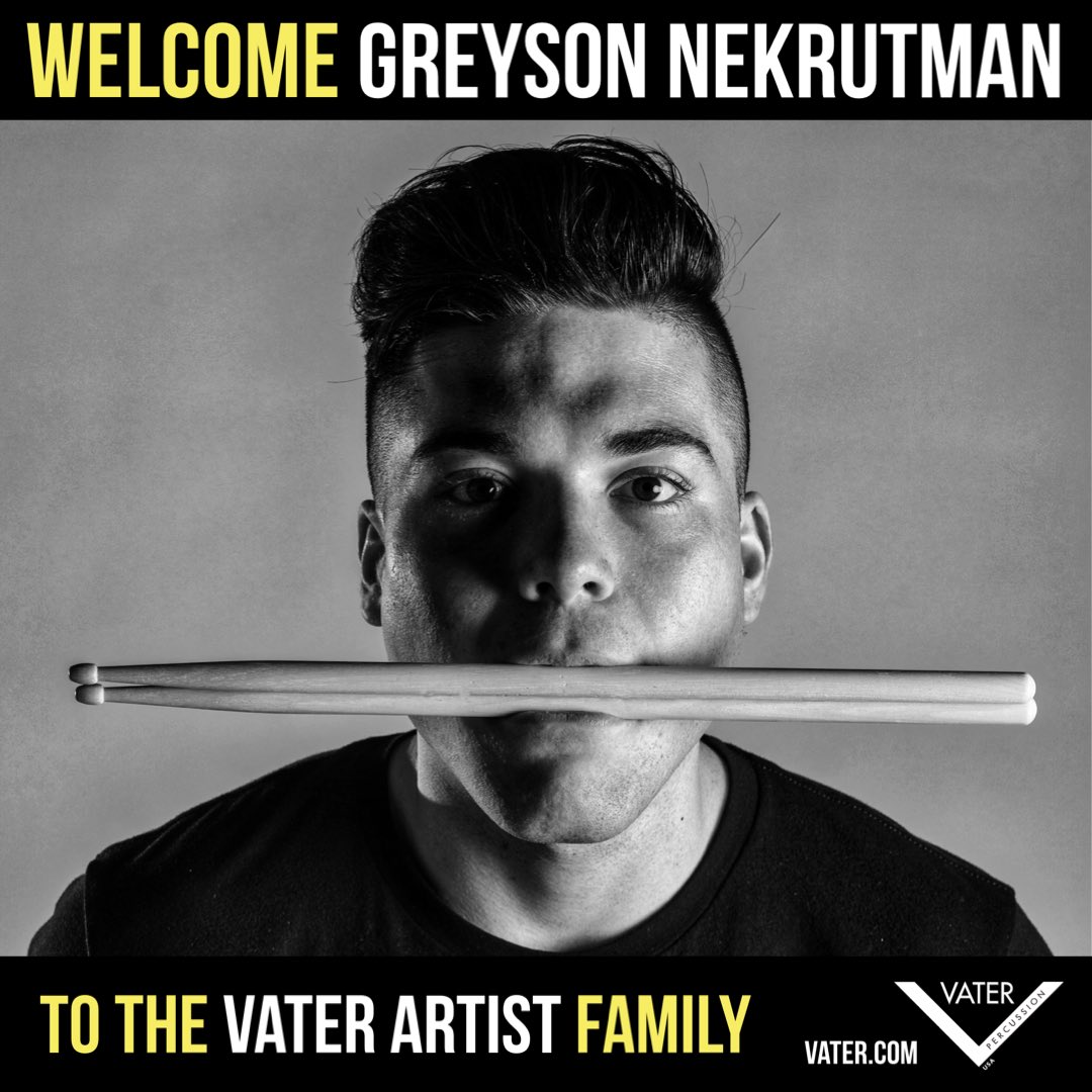 “Vater drumsticks give me unmatched confidence behind the kit. With Vater, I can find a model of stick for every style I play and at the end of the day, that is key. What ties it all together is the fact that Vater truly feels like a family. I am honored to join Vater.”