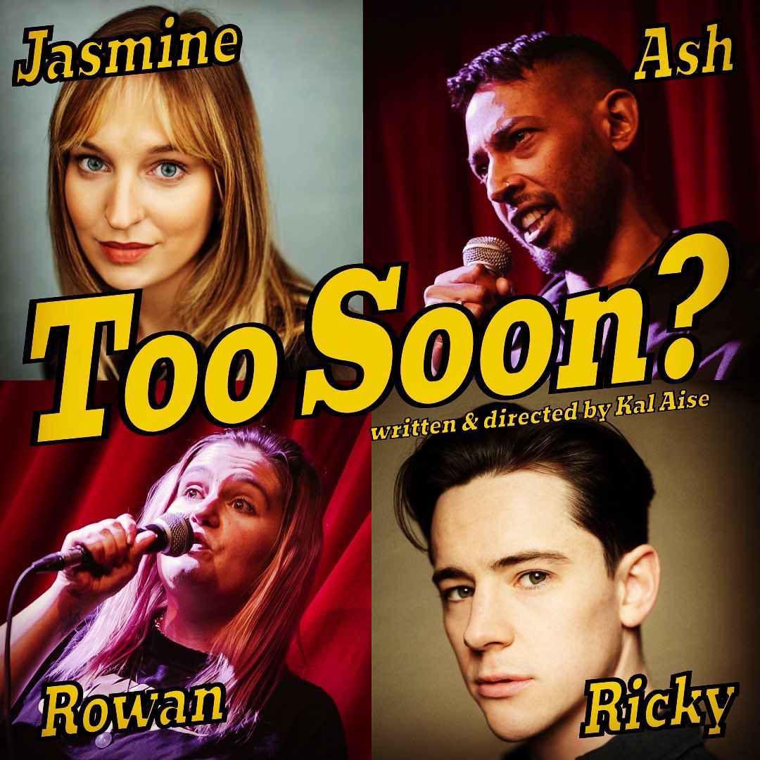 Kal Aise (@kalaise8) on Twitter photo Casting annou… nah, that’s yer lot!!
“Too Soon?” - a tragedy about comedy, a comedy about tragedy.
World premiere 7-11 August 2023 <a href="/LandUTheatre/">Lion & Unicorn Theatre</a> <a href="/CamdenFringe/">Camden Fringe</a>
Asst. director <a href="/megan__wilde/">Meg Wilde</a>
Asst. producer <a href="/joshhyamss/">Joshua Hyams</a>
Get tickets now!!
#worldpremiere #theatre #comedy Casting annou… nah, that’s yer lot!!
“Too Soon?” - a tragedy about comedy, a comedy about tragedy.
World premiere 7-11 August 2023 <a href="/LandUTheatre/">Lion & Unicorn Theatre</a> <a href="/CamdenFringe/">Camden Fringe</a>
Asst. director <a href="/megan__wilde/">Meg Wilde</a>
Asst. producer <a href="/joshhyamss/">Joshua Hyams</a>
Get tickets now!!
#worldpremiere #theatre #comedy