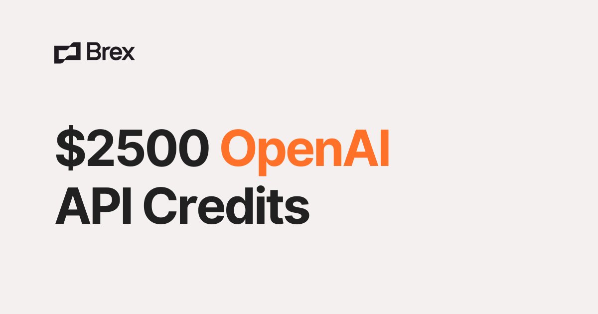 Any founders in my community need $2500 in OpenAI API credits? <a href="/brexHQ/">Brex</a> Rewards team is real af for this one 👏🏾