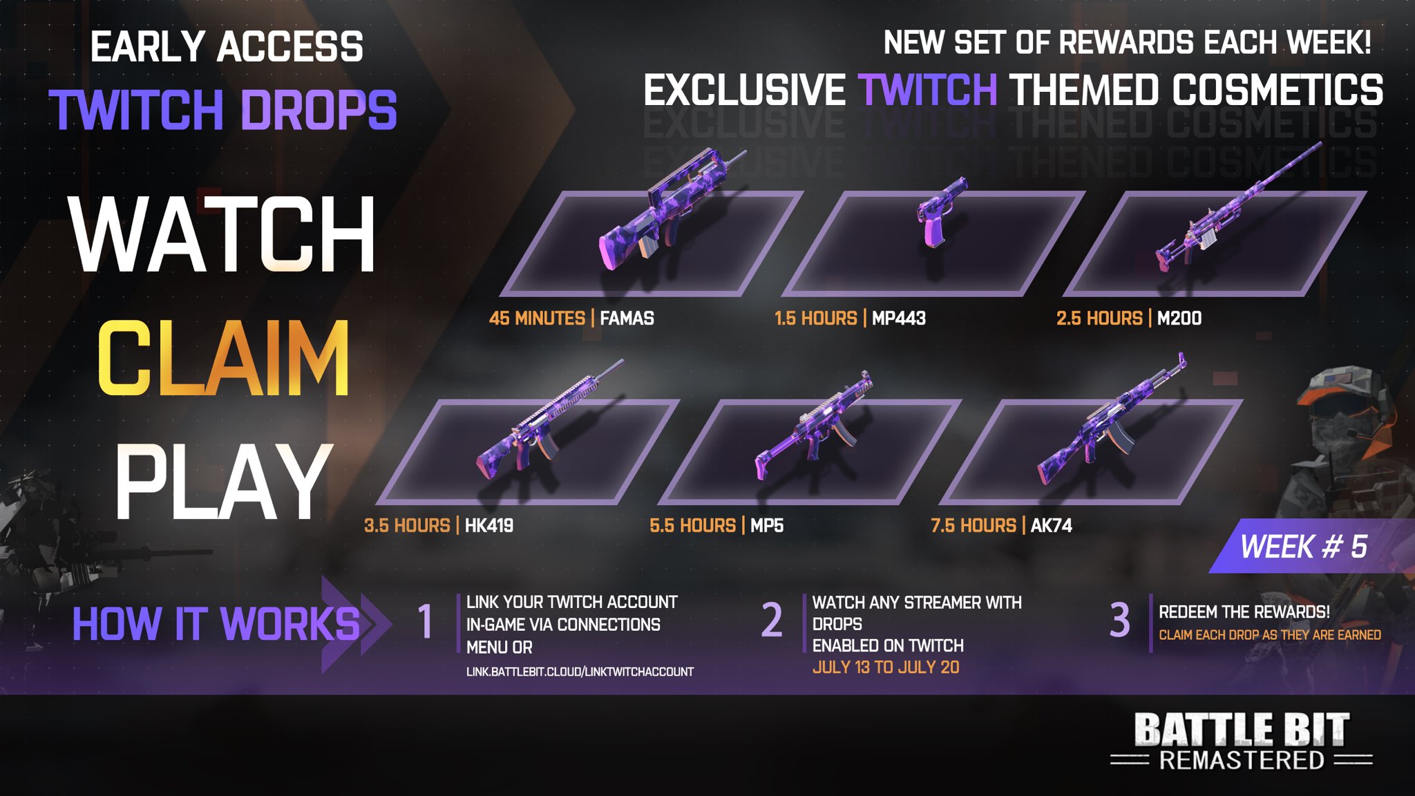 BATTLEBIT 🚀 AVAILABLE NOW! on Twitter "Week 5 Twitch Drops https//t