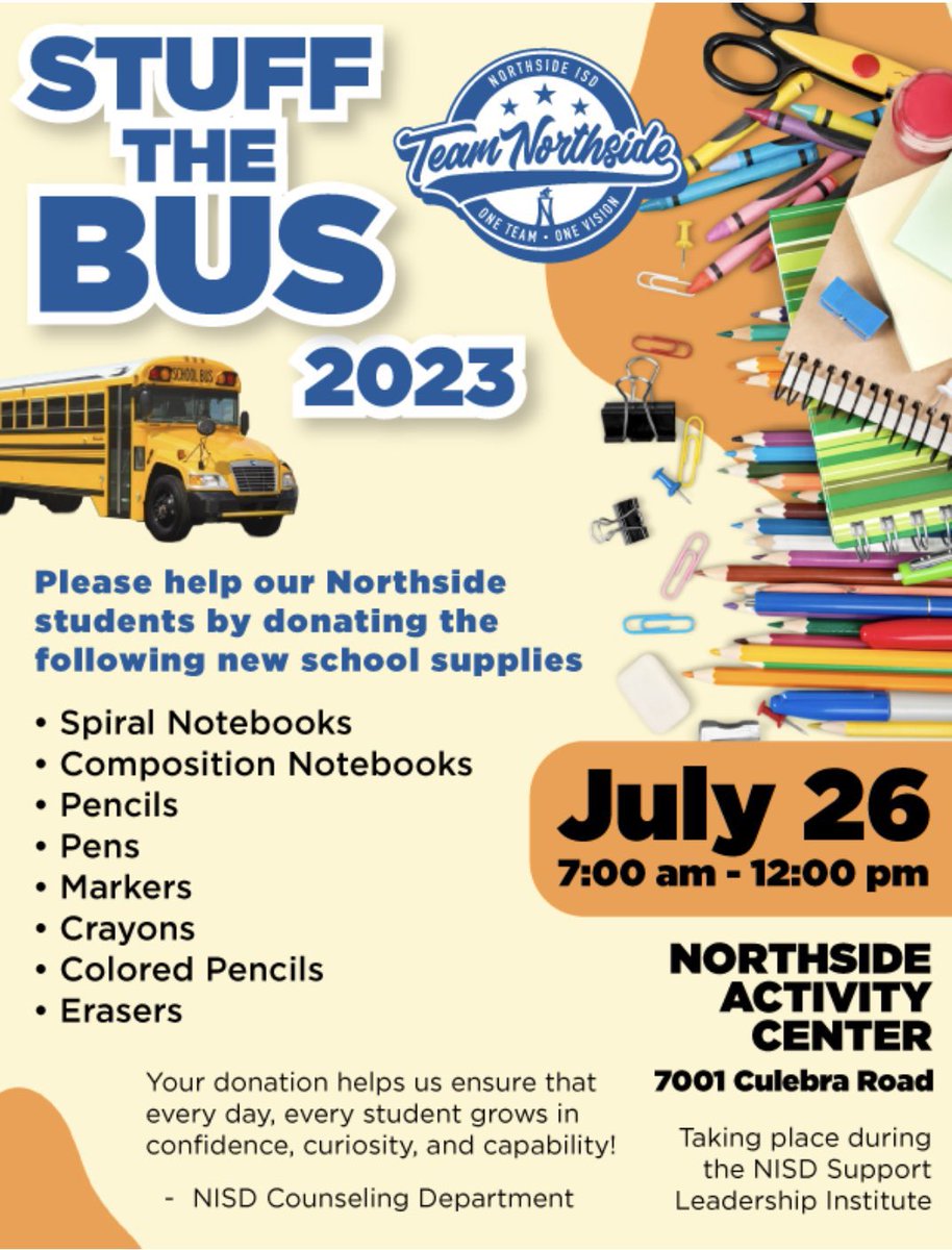 Calling all <a href="/NISDGarcia/">Dr. Hector P. Garcia MS</a> community! We are grateful for your help!👍