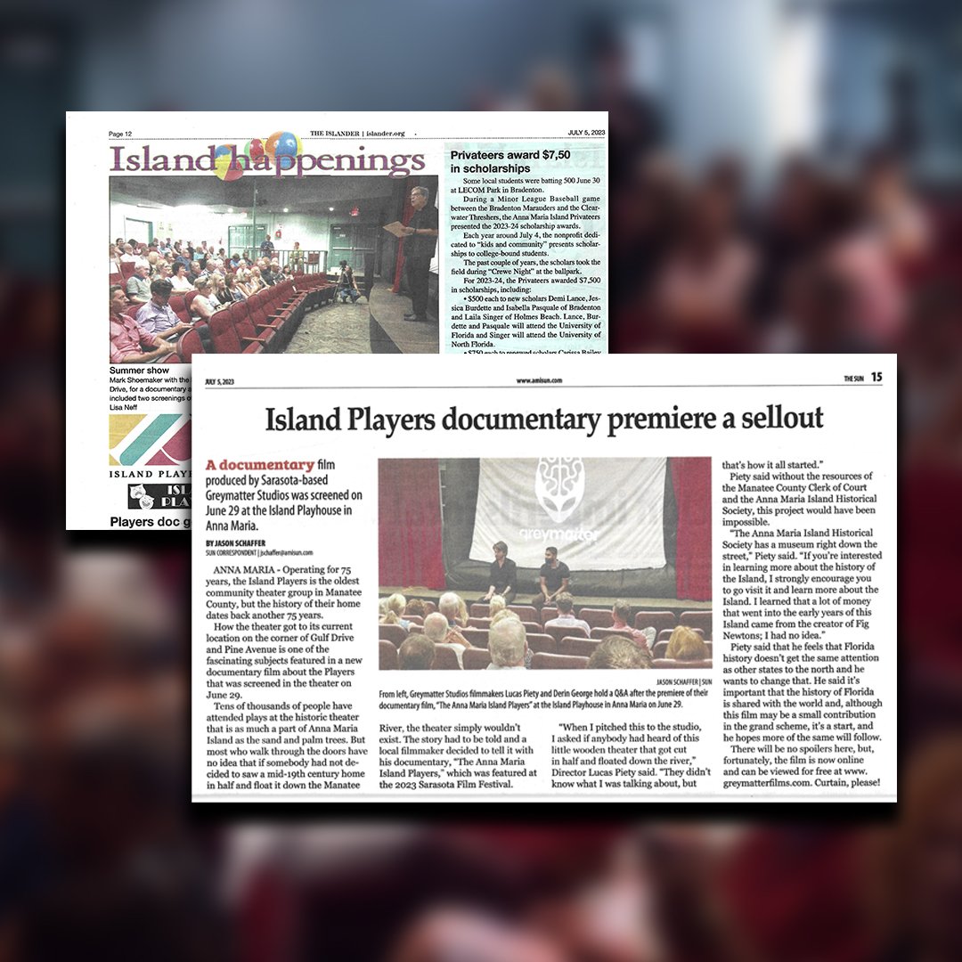 studios_grey's tweet photo. Last week The AMI Sun published an article about our premiere on June 29th! Thank you to Jason Shaffer for this well-written article about our first self-organized premiere for our documentary about the Island Players!

You can read the full article here: https://t.co/sCEskQYXI2 https://t.co/zUhH0TvCxe