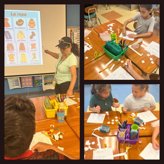 🎉Feliz Viernes! Check out these students practicing their Spanish by matching photos of clothing with words.👖👚 Bravo 👏🏼 estudiantes, así se hace! 💪🏼 <a href="/LB_STEAM/">GLC Summer Camp 2024</a> <a href="/LBSuptRodriguez/">Francisco E. Rodriguez</a> <a href="/LBpublicschools/">Long Branch Public Schools</a> <a href="/lasweet16/">Lauren Sweet</a> <a href="/emuscillo/">Elizabeth Muscillo</a>