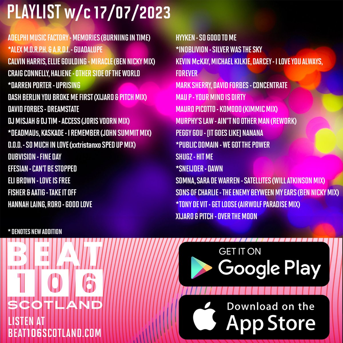 beat106scotland's tweet photo. Here's the new @beat106scotland playlist with adds for:

@alexmorph @ARDImusic @darrenporteruk @deadmau5 @kaskade @johnsummit @InoblivionMusic @SneijderMusic #tonydevit @airwolfparadise 

@FsoeRecordings @RIIRMusic @mau5trap @kearnage @AscensionMusic @ILikeItPure @TidyOfficial https://t.co/kkhb3Cr13o