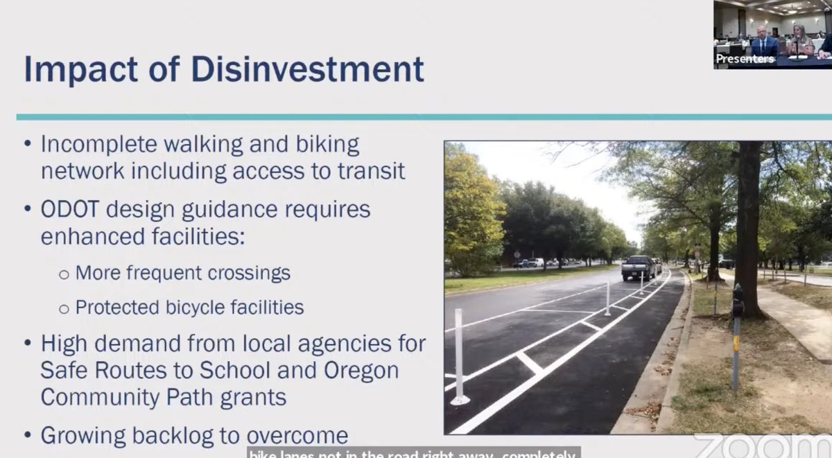 An <a href="/OregonDOT/">OregonDOT</a> official said in a meeting yesterday that at current funding levels, it will take the agency 160 years (not a typo) to build out a complete biking/walking network. 

Meanwhile, #orleg, OTC, and ODOT continue to pour billions into freeway expansions.
