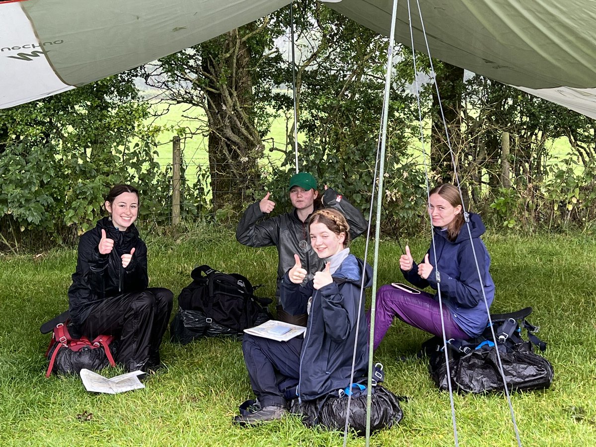 TythyDHTMrP's tweet photo. It’s been a wet one but our Silver DofE groups are at the campsite after their first day of walking 16km… Really well done to them in this weather! Day 1 of 3 done! https://t.co/w7fzv6op29