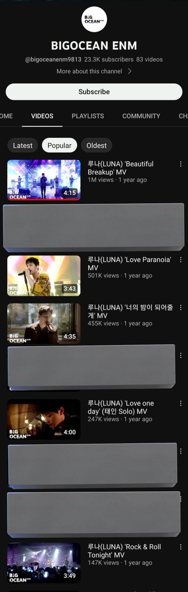 look who occupied bigoceanenm popular vids? it’s LUNA 😍