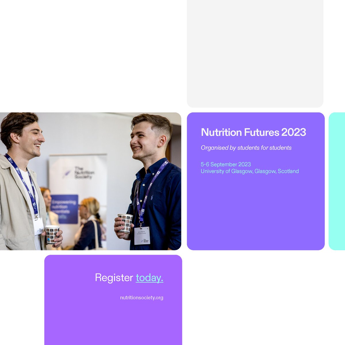 Students and graduates🔊 We are hosting our yearly career-focused event, Nutrition Futures at Glasgow University on 5-6 September! Organised by students for students, the event offers a really friendly and supportive environment from £55 for two days. 👉nutritionsociety.org/events/nutriti…