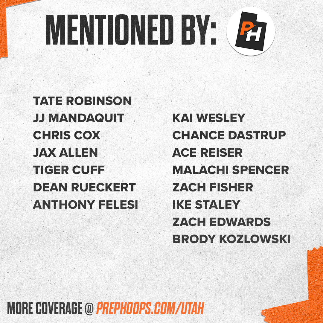 Prep Hoops Utah (@prephoopsut) on Twitter photo Who is making noise in Utah?
Below are some of the prospects who were recently mentioned by <a href="/PrepHoopsUT/">Prep Hoops Utah</a> scouts!
Full coverage: prephoops.com/utah/
Featuring: <a href="/jjmandaquit23/">JJ Mandaquit</a> <a href="/JaxAllen11/">Jax Allen</a> <a href="/dean_rueckert/">Dean Rueckert</a> <a href="/AnthonyFelesi01/">Anthony Felesi</a> <a href="/KaiWesley23/">Kai Wesley</a> Who is making noise in Utah?
Below are some of the prospects who were recently mentioned by <a href="/PrepHoopsUT/">Prep Hoops Utah</a> scouts!
Full coverage: prephoops.com/utah/
Featuring: <a href="/jjmandaquit23/">JJ Mandaquit</a> <a href="/JaxAllen11/">Jax Allen</a> <a href="/dean_rueckert/">Dean Rueckert</a> <a href="/AnthonyFelesi01/">Anthony Felesi</a> <a href="/KaiWesley23/">Kai Wesley</a>