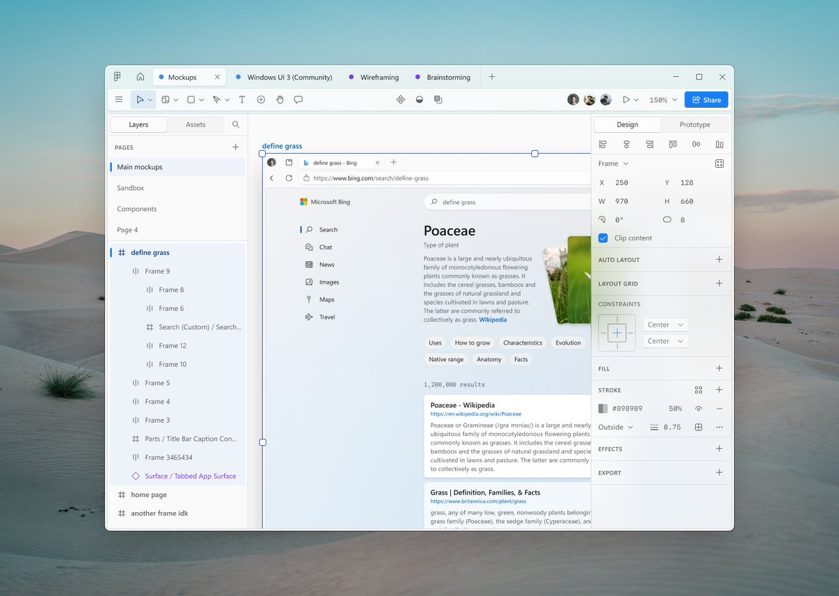 zeealeid's tweet photo. What if @figma was a native Windows app — #FluentFriday https://t.co/COccrUwGM2