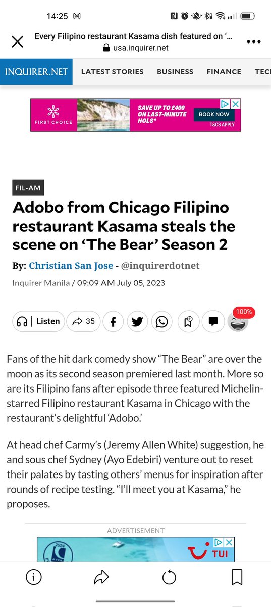 Big ups <a href="/TheBearFX/">The Bear</a>  shining a light on Filipino food and also showcasing Kasama a restaurant in Chicago doing BITS!!! Adobo for life, pinoy pride !!💖 🇲🇾✨🙏