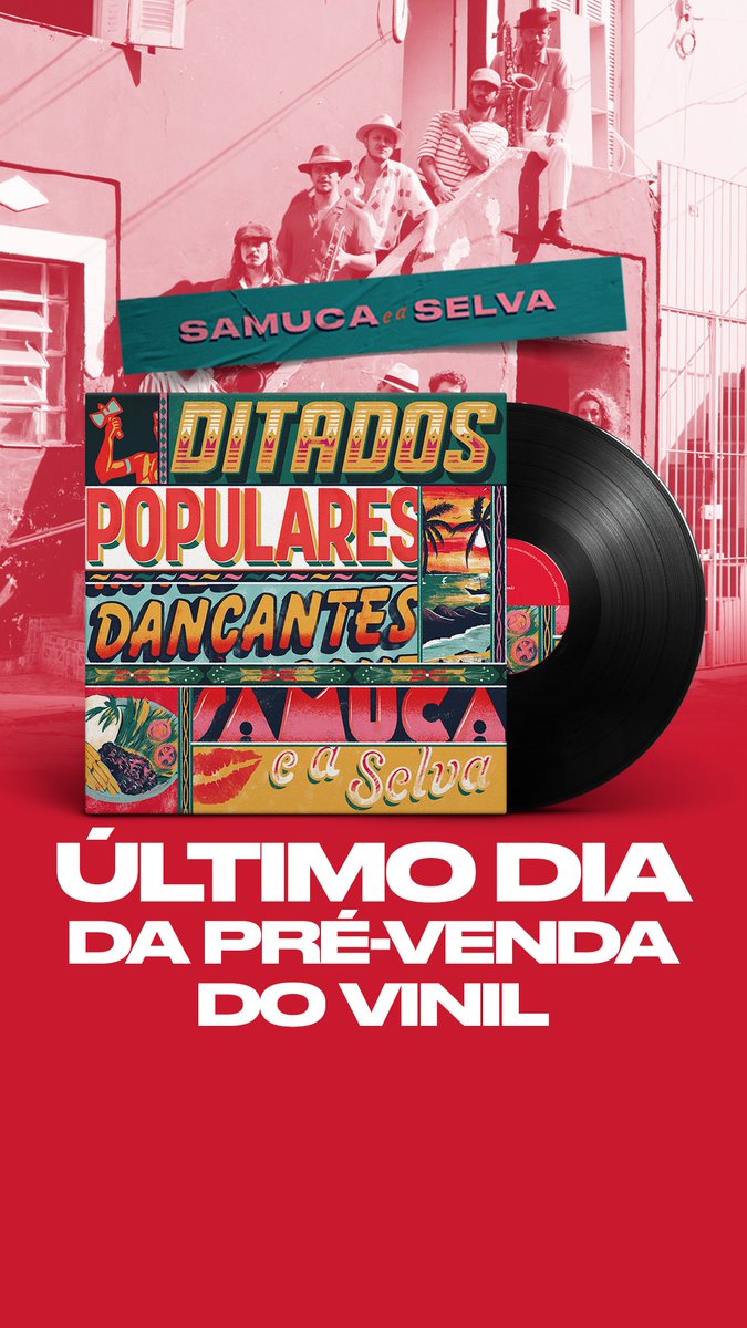 samucaeaselva's tweet photo. ⚠️ ÚLTIMO DIA DA PRÉ VENDA DO VINIL ⚠️

Últimas horas pra garantir e receber em casa sua unidade de “Ditados Populares Dançantes” em vinil 180g no precinho!

Marca aqui quem não pode vacilar e perder essa chance! #LinkNaBio https://t.co/7guOJUeXSE