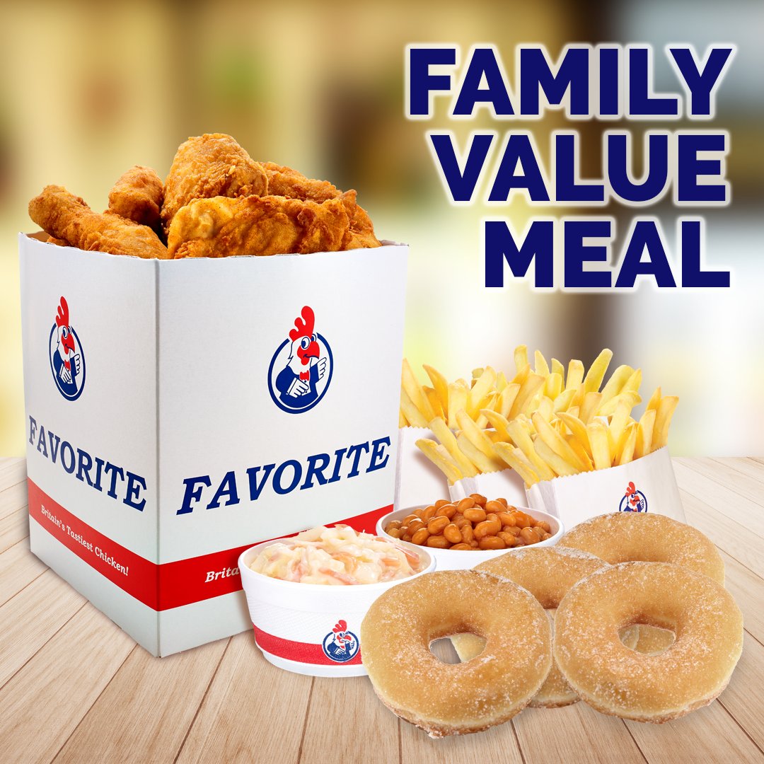 Our popular sharing meal - the Family Value Meal - feeds 4 people and provides tasty chicken, fries, sides and dessert. Order your tonight!