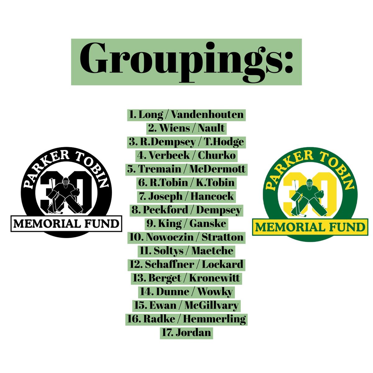 TobinTourney's tweet photo. Here are the group pairings for tomorrow's Parker Tobin Memorial Tournament!

#PT30 https://t.co/eAUPn90Nqh