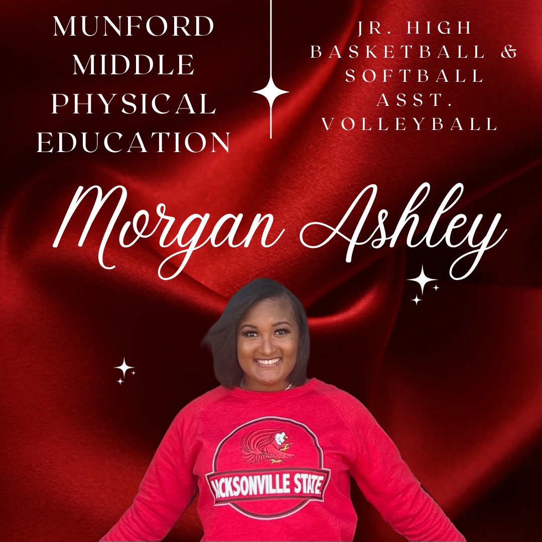 Congratulations 🎉 to #jsuhpeAlum @mashleyJSU , recently hired at Munford Middle School. 
.
Morgan will be teaching physical education and coaching:
🏀 Jr. High Basketball
🥎 Jr. High Softball
🏐 Asst. Volleyball
.
.
.
#GoBeGreat #HPEmatters #theJSUhpeDifference #LegendTraining