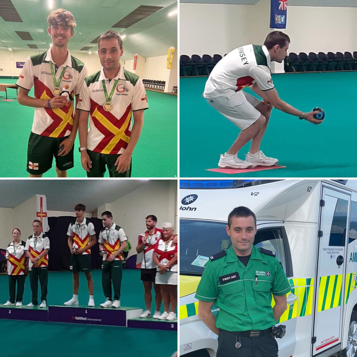 🥇A huge congratulations to St John Guernsey volunteer and island bowls player Josh Bonsall who has won gold for Guernsey in the bowls pairs at the Island Games. What a fantastic result! @Guernsey_2023