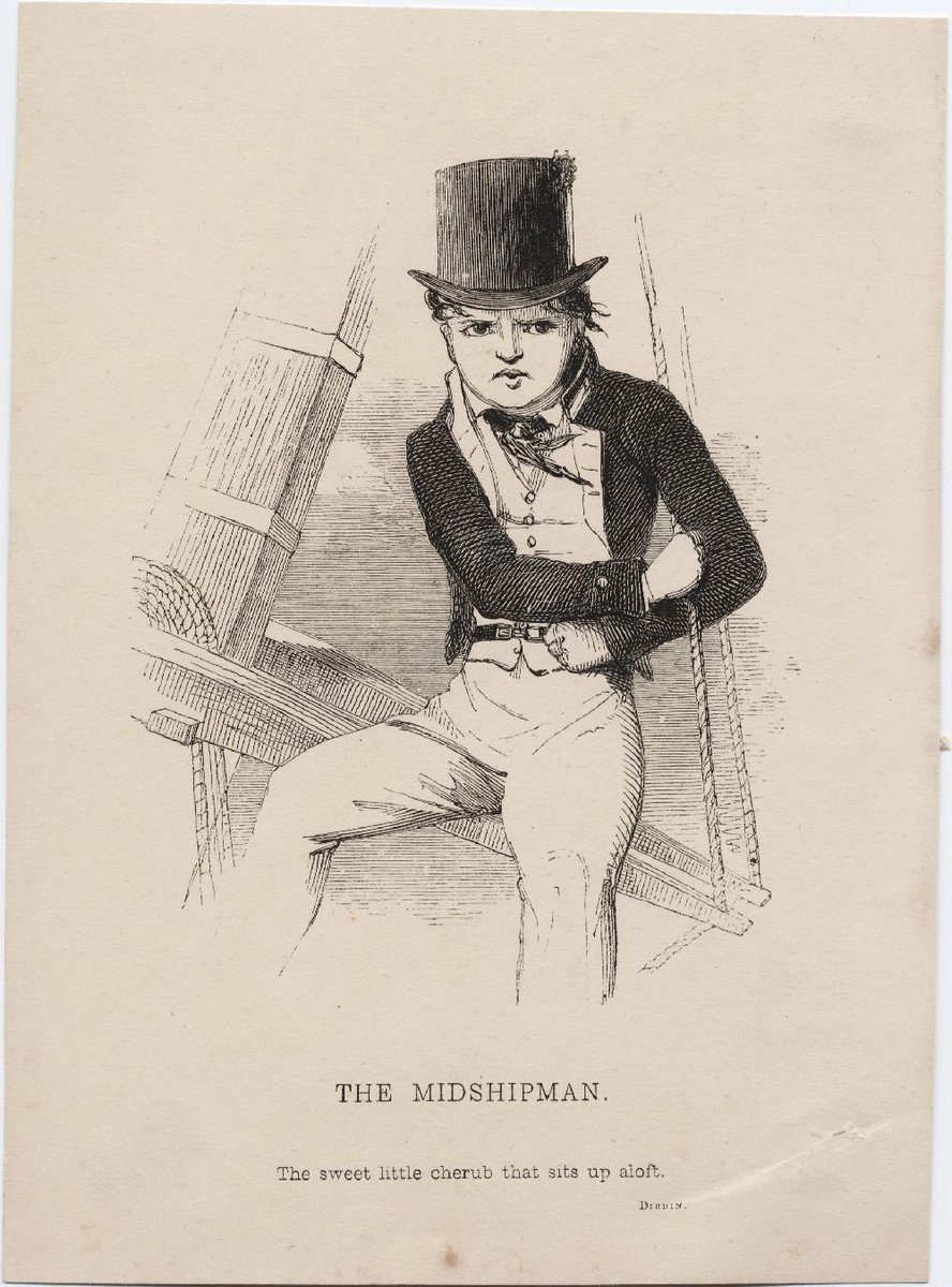 Came across this image of a Midshipman from 1840ish while looking for something else entirely at the <a href="/LewisWalpoleLib/">LewisWalpoleLibrary</a>. For anyone wondering what it's like teaching at the Naval Academy: this is an exact reproduction of my students.  collections.library.yale.edu/catalog/109719…