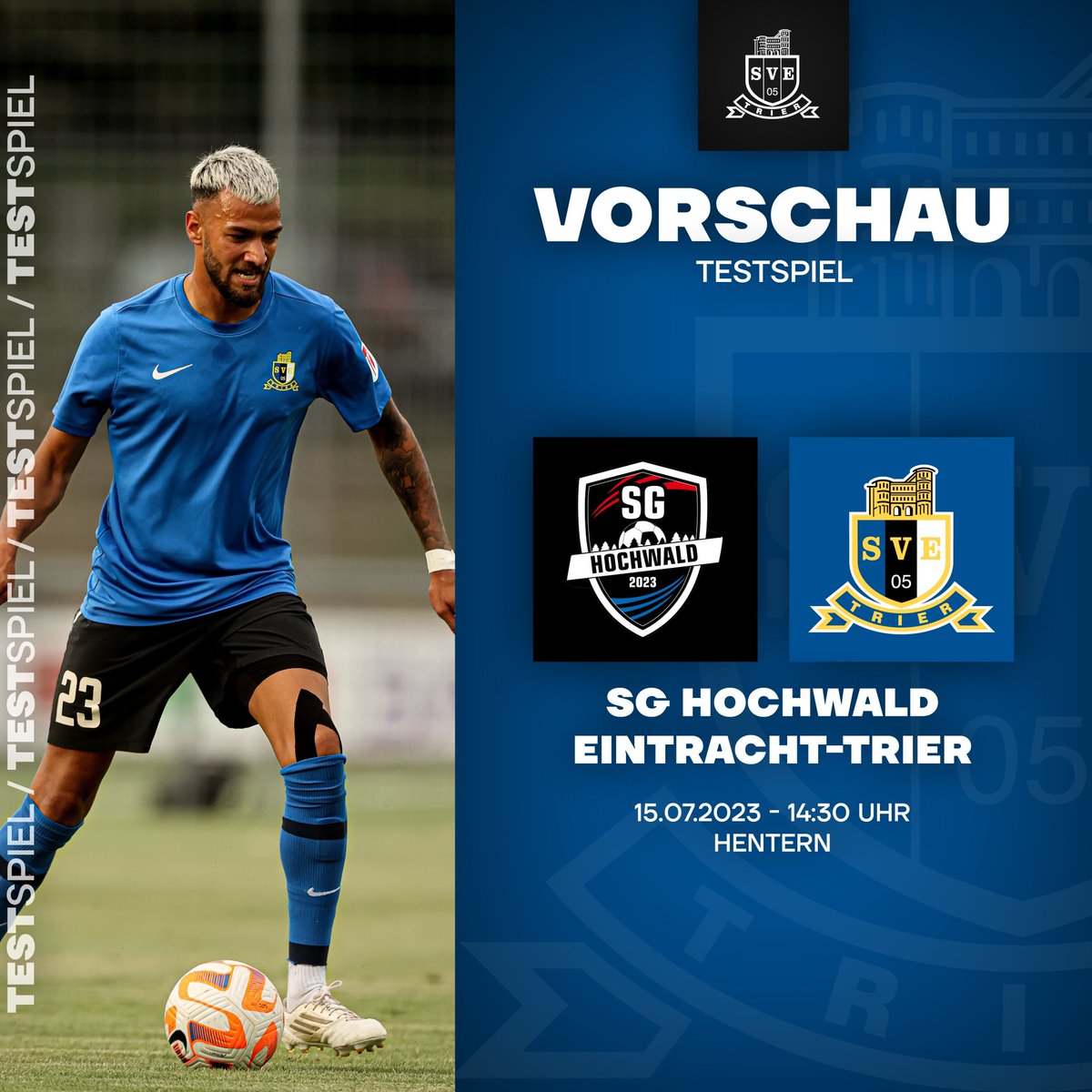 Morgen steht das dritte Testspiel in der Sommervorbereitung an.

Das Team von SVE-Cheftrainer Thomas Klasen gastiert um 14:30 Uhr beim Rheinlandligisten SG Hochwald. ⚽️🇪🇪

🔵⚫️⚪️
#eintrachttrier
#portaaufderbrust 
#blauschwarzundweiß 
#mirsenndaobei 

📸: Sebastian Schwarz