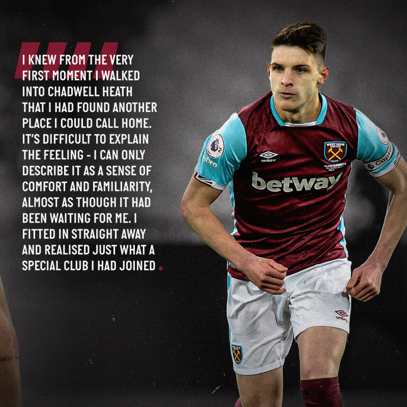 WestHam's tweet photo. Declan Rice has penned an open letter to West Ham fans.