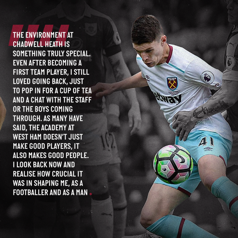 WestHam's tweet photo. Declan Rice has penned an open letter to West Ham fans.