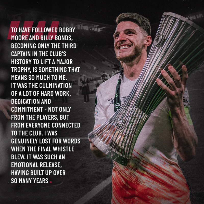 WestHam's tweet photo. Declan Rice has penned an open letter to West Ham fans.