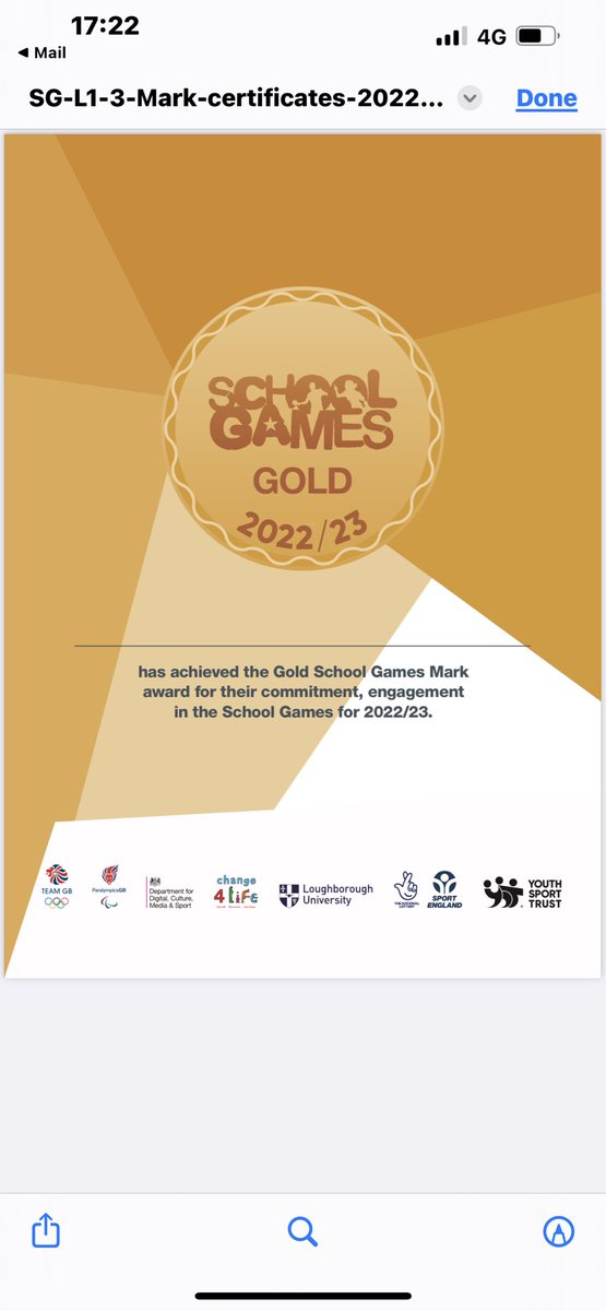HodgsonPEDept's tweet photo. We are very proud PE department that we have received gold in the school games mark. Well done everyone. #schoolgamesmark https://t.co/XT2PSlzLs3