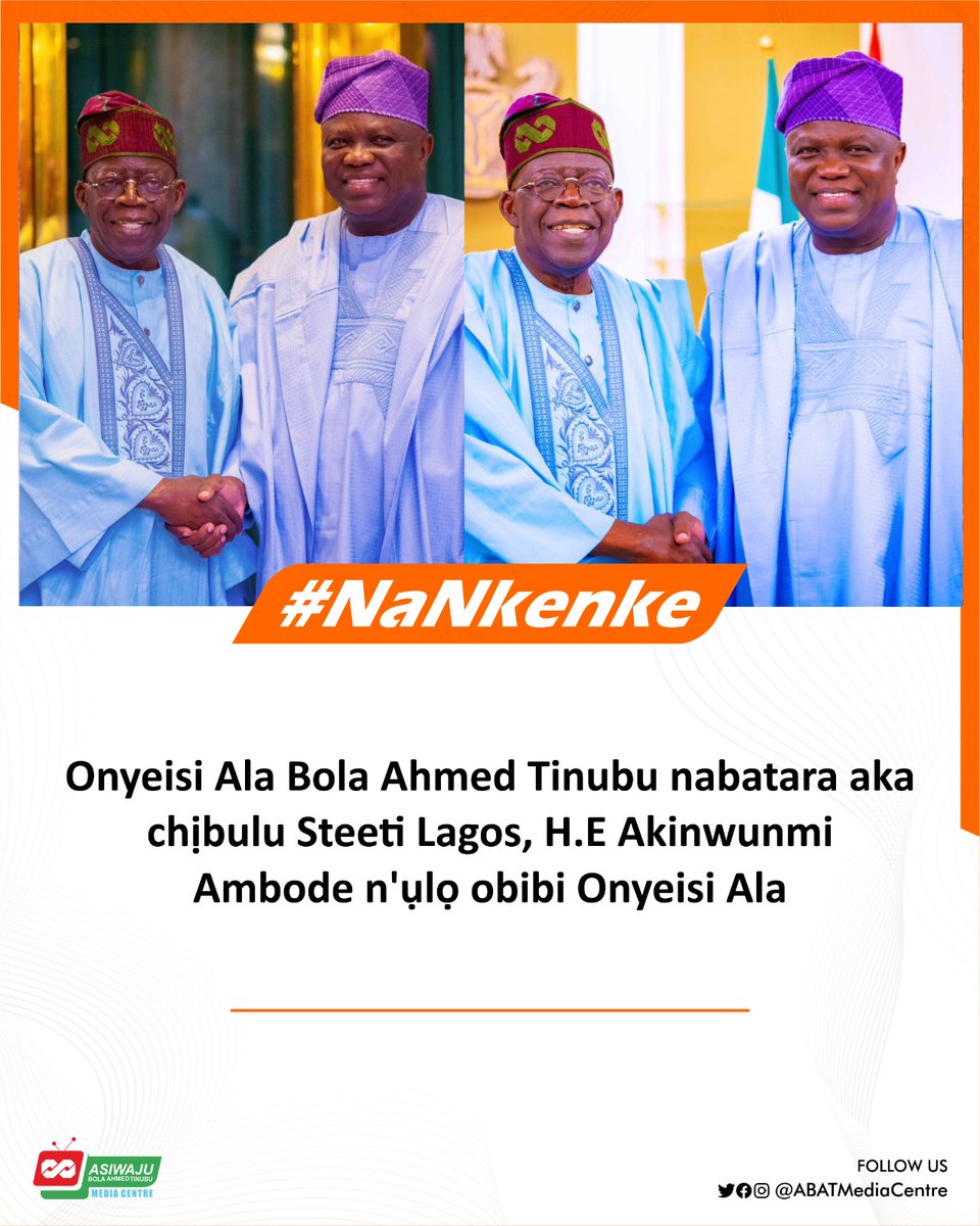 fattylincorn_01's tweet image. Ambode Paid Courtesy Visits To President Asiwaju Bola Ahmed Tinubu. 
#VillaToday 
#inYourLanguage