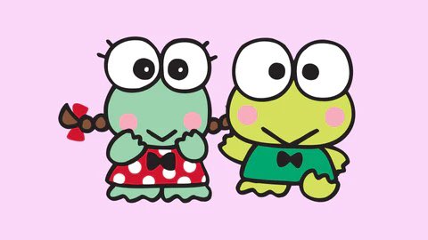 sanriodaily's tweet photo. keroppi and his girlfriend keroleen 💫 https://t.co/xc8DcasYnL