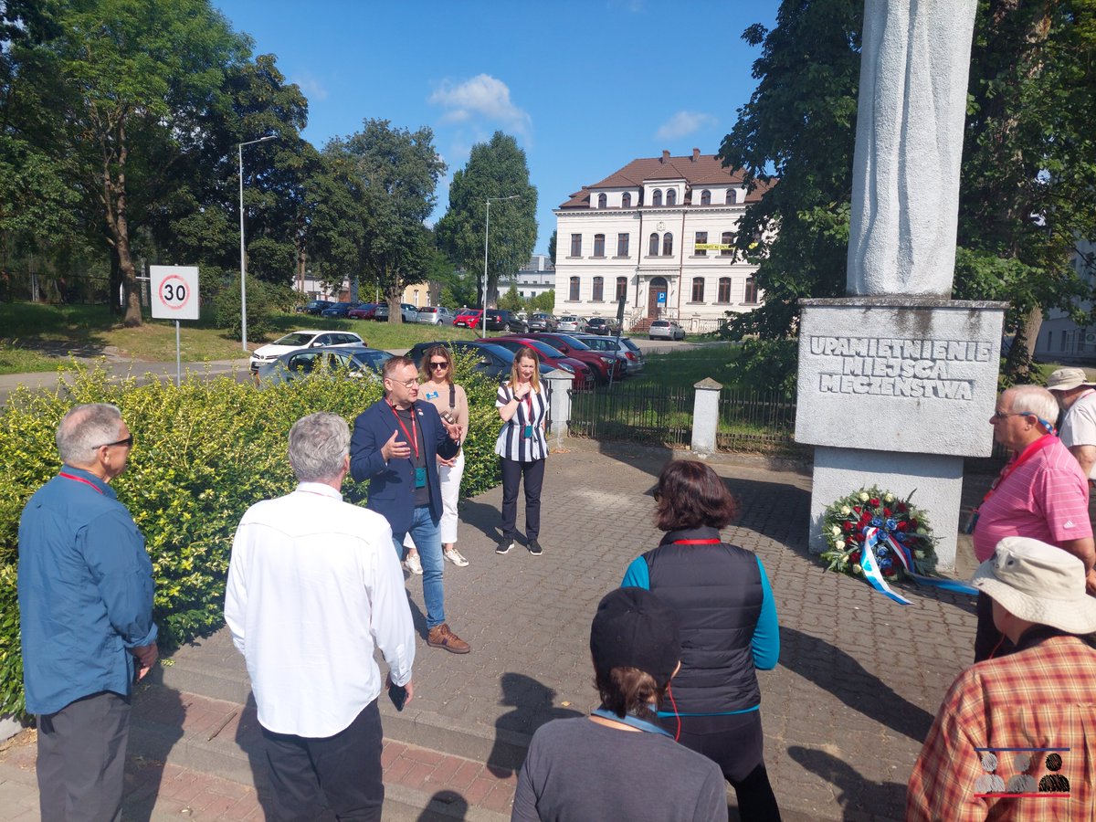 pow_64's tweet photo. This morning the former #Oflag64 grounds were visited by a group traveling on a tour through @WWIImuseum with @sarahkirksey_ and Dr. Alexandra Richie. Our permanent exhibition is still under construction but the temporary exhibit was prepared for this special occasion. https://t.co/8HZivXLqZm