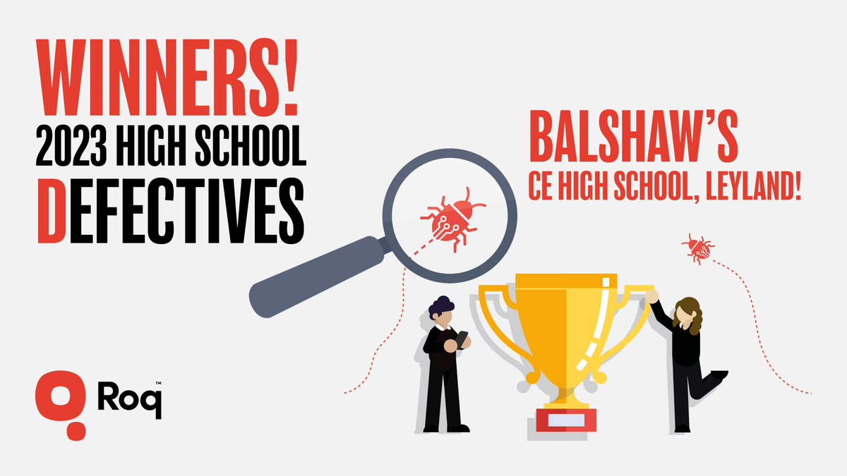 ROQTALK's tweet photo. Well done to the students at @Balshawscehigh for becoming #HighSchoolDefectives 2023 champs after taking first place in the competition. Second place was taken by @AllHallowsCHS. #likenoother #technologyeducation #STEMinschools #Lancashireschools #futuretechies https://t.co/2KjZkmUBnx