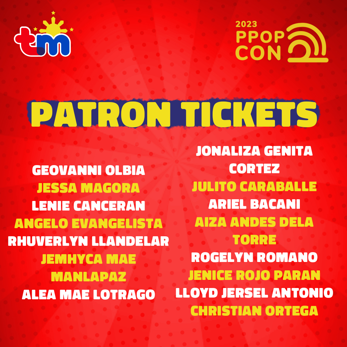 tmtambayan's tweet photo. CONGRATS CONGRATS sa mga nanalo ng #PPOPCON2023 tickets! Syempre lab kayo ni Ninang ihh. 😉

Kitakits sa Araneta Coliseum this Sunday! #WeGotDaPawer https://t.co/Wdj7fbBKRE