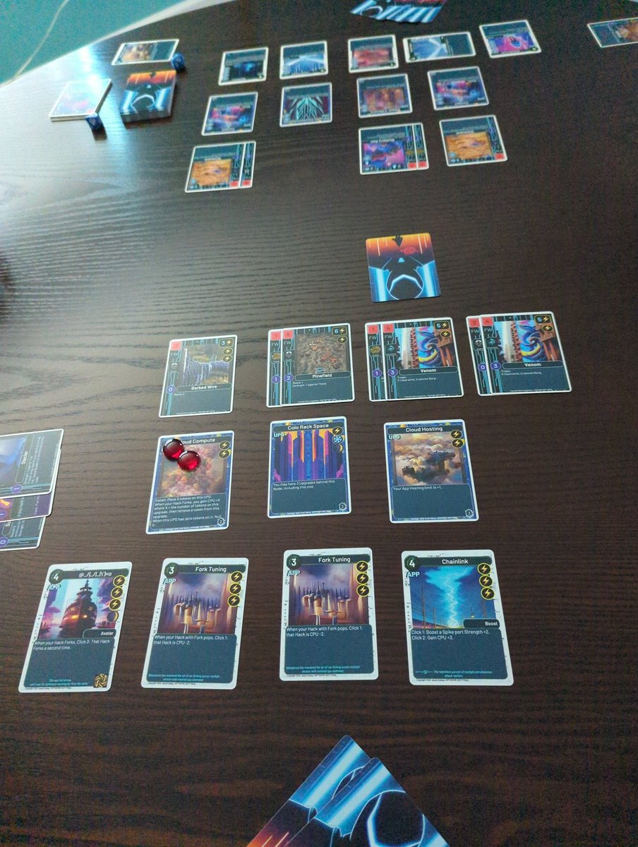 Playtesting begins in earnest with some shiny cards! I'm so excited about my new #tcg prototype, #hacker vs hacker dueling game! #boardgames
Thanks to <a href="/paperize_io/">Paperize.io</a> and <a href="/thegamecrafter/">The Game Crafter</a> for making it so fast and easy to turn my spreadsheet into real cards!