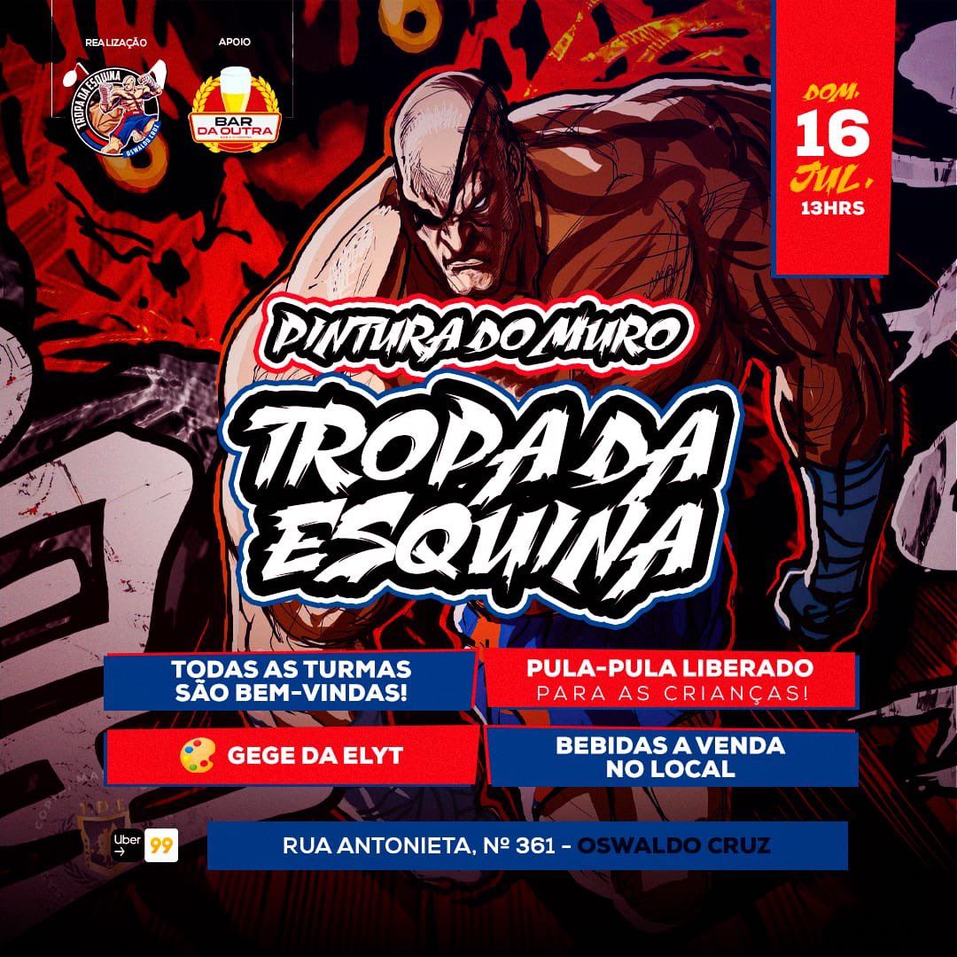 tropadaesquinaa's tweet photo. Muralha tá pronta pro nosso parceiro Gegê da elyt representar!!!

#VEMCOMATROPA https://t.co/ajX3Ld2y69
